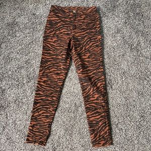 High Rise Tiger Print Pants